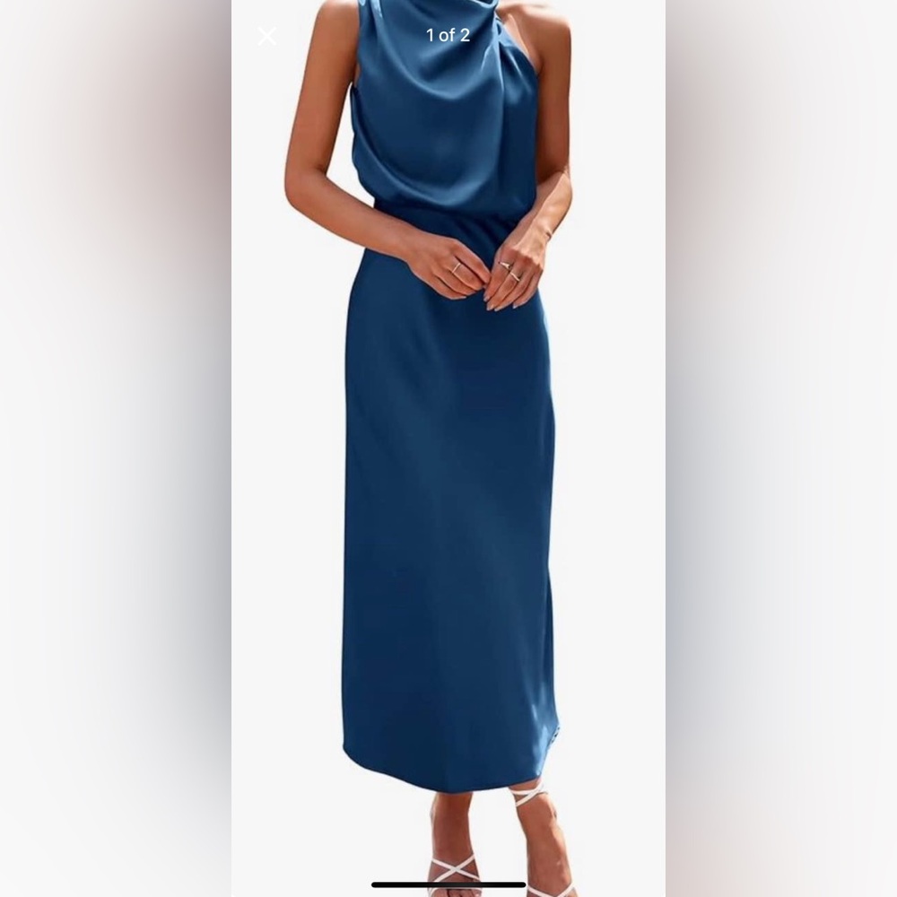 Blue Satin Dress